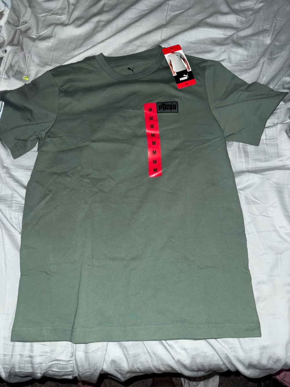 Puma Olive Green Tee with Red Accent